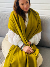 Pashmina Shawl Olive Green- Authentic Chyangra Pashmina Shawl Handcrafted Luxury from Nepal