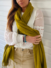 Pashmina Shawl Olive Green- Authentic Chyangra Pashmina Shawl Handcrafted Luxury from Nepal